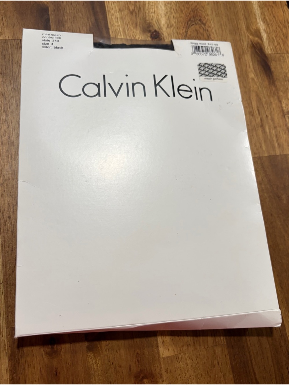 Calvin Klein Black Mini Mesh Pattern Controp Top Pantyhose
